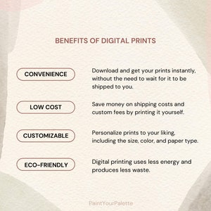 K&ouml;nnte beinhalten: Eine Grafik mit dem Text "Vorteile von digitalen Drucken" und vier Schaltfl&auml;chen: "Bequemlichkeit", "Niedrige Kosten", "Anpassbar" und "Umweltfreundlich". Jede Schaltfl&auml;che ist mit einer Beschreibung des Vorteils von digitalen Drucken gepaart.