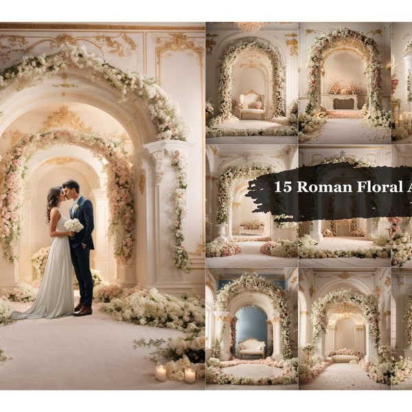 Digital Backdrops Floral Arches Backdrops 4k Floral Backdrops For Portrait Backdrop For Couples Romantic Studio Backdrop For Photographers