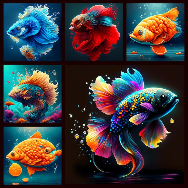 Colorful Fish Clip Art , Magical Fish Design PNG