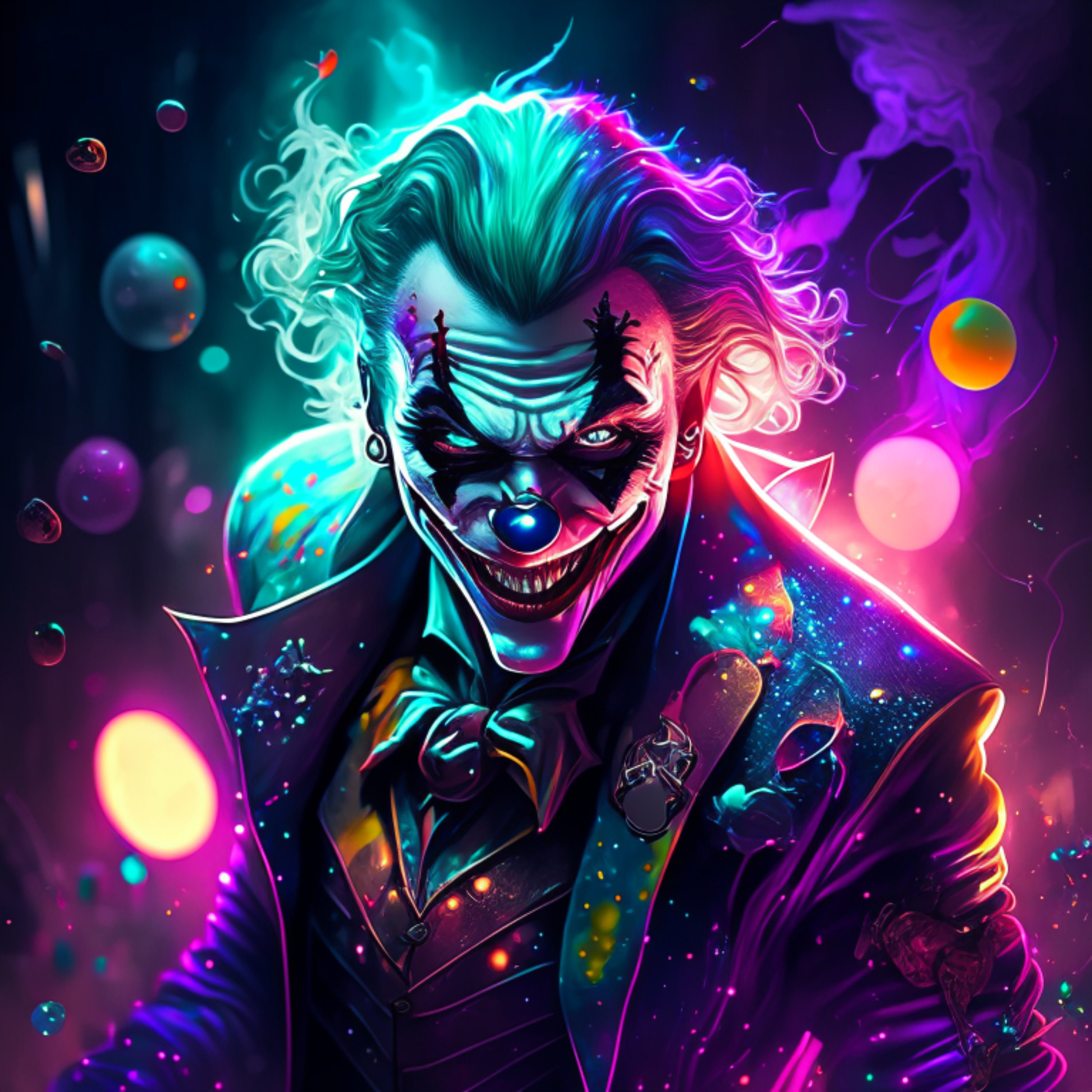 Colorful the Joker Clip Art , the Joker PNG , Spooky the Joker PNG Etsy