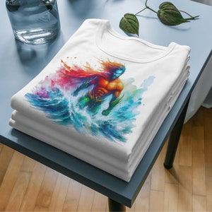 Watercolor Aquaman PNG Pack ,Aquamans Realm: An Artistic Tribute to the Protector of the Deep , Aquaman Comic Style , Legendary Sea Hero image 7