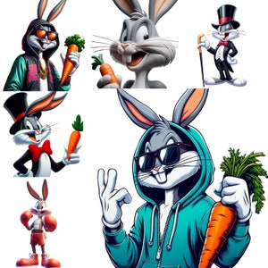 25 Bugs Bunny Digital Download PNG , Cartoon Film Digital Art , Cartoon Clip Art , Bunny PNG , Bugs Bunny Images , Transparent Background