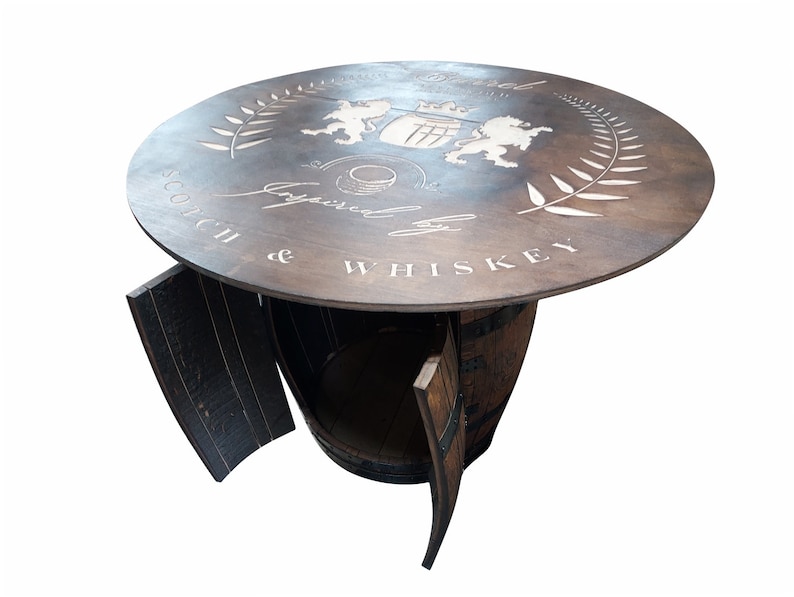 Handmade Whiskey Oak Barrel Bar With Table Top Crafted Etsy