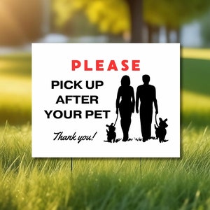 Please CleanUp After Your Dog Sign, Pick Up After Your Pet Sign, Printable Pick Up Poop Sign, Digital Download, No Dog Poop In Yard Sign PDF