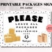 Please Leave Packages Here Printable Sign, Shipping Items Drop off ...