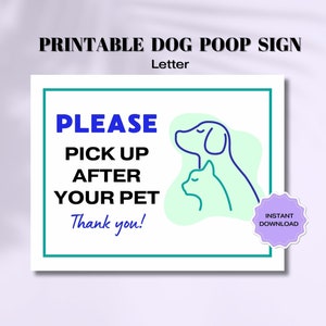 Por favor, pegue a placa do seu animal de estimação, placa para pegar cocô para impressão, limpe a placa do seu cachorro, download digital, placa sem cocô de cachorro no quintal