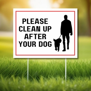 Please CleanUp After Your Dog Sign, Pick Up After Your Pet Sign, Printable Pick Up Poop Sign, Digital Download, No Dog Poop In Yard Sign PDF