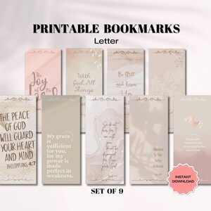 Faith Bible Quotes Bookmark Bundle, Printable Bible Verses Bookmarks, Christian Bookmark PDF, Scripture Bookmarks, Pastel Bible Bookmarks