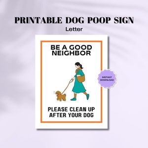 Sinal de coleta para cocô para impressão, seja um bom vizinho, limpe após o sinal do seu cachorro, limpeza digital após o sinal do seu cachorro, sinal de quintal de cachorro, placa png