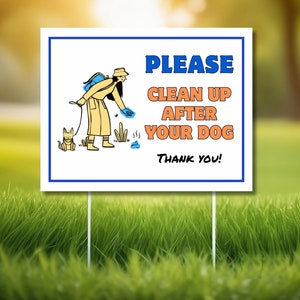 Por favor, limpe a placa do seu cachorro, placa de coleta de cocô para impressão, placa de limpeza do seu animal de estimação, download digital, placa de sem cocô de cachorro no quintal