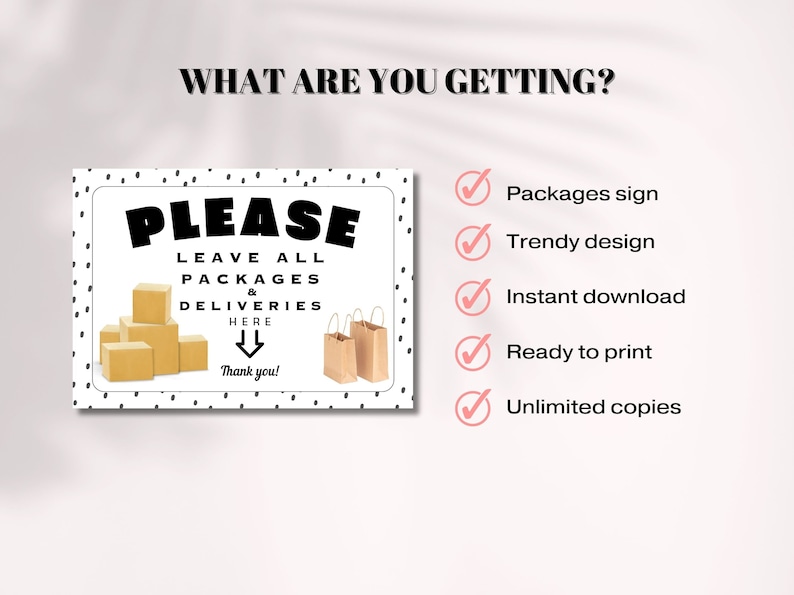 Please Leave Packages Here Printable Sign, Shipping Items Drop off ...