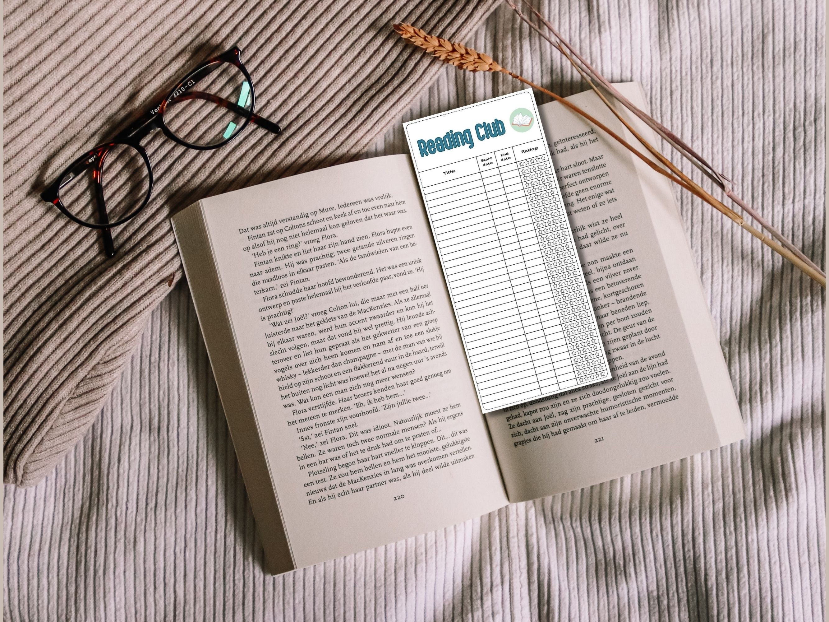 Printable Reading Club Bookmark, Library Card Bookmark PDF, Digital ...