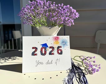 You Did It Graduation Greeting Card, Graduation Card 2026, Congratulations Card, Congrats, Original Hand-Painted Watercolor