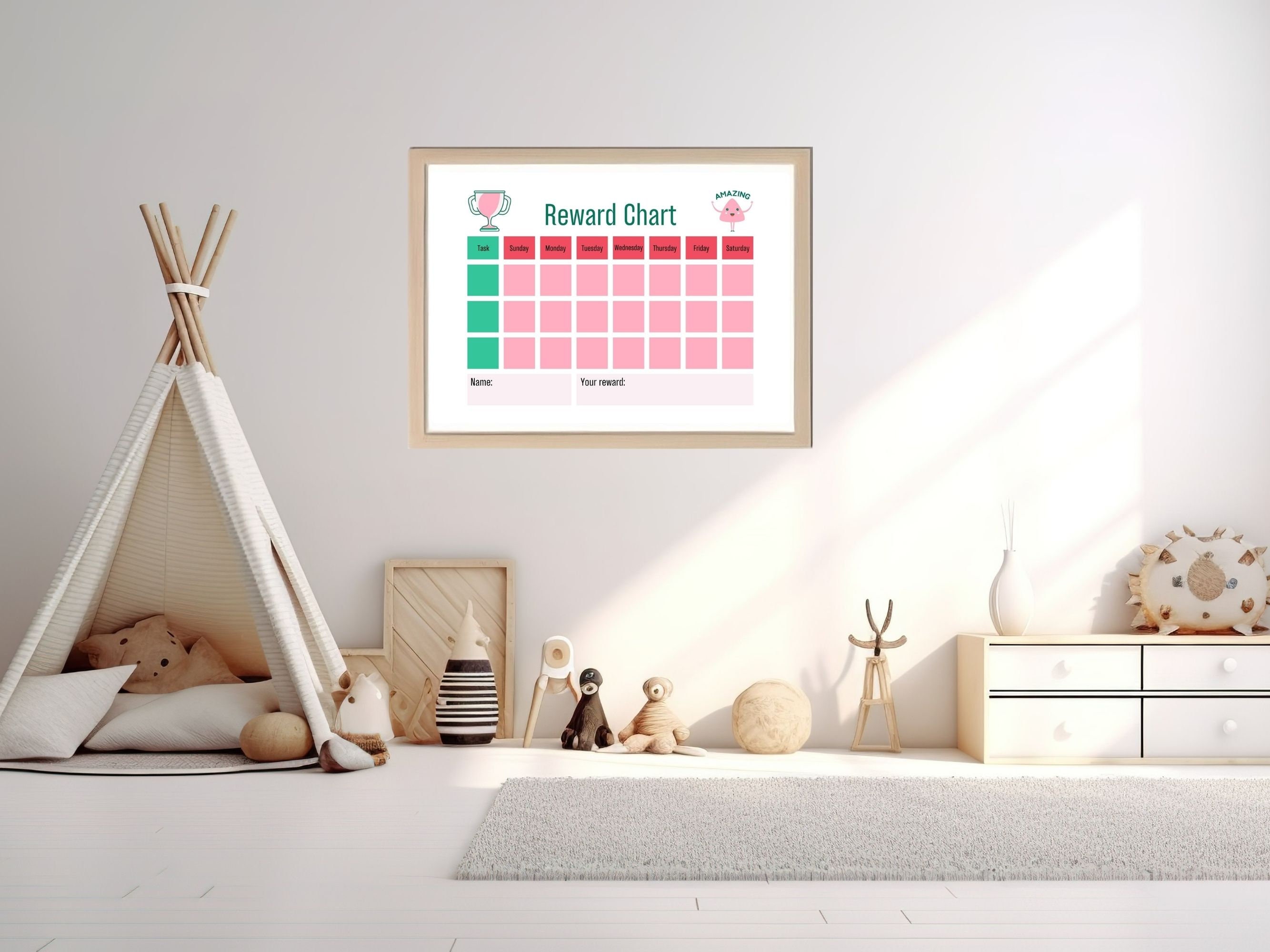 Printable Reward Chart for Boy and Girl 2 in 1, Kids Chore Chart, Kids ...