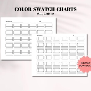 Color Swatch Chart, Color Swatches Sheets PDF, Color Swatch Charts, Alcohol Markers, Coloring Pages PDF, Printable Coloring Swatch Charts