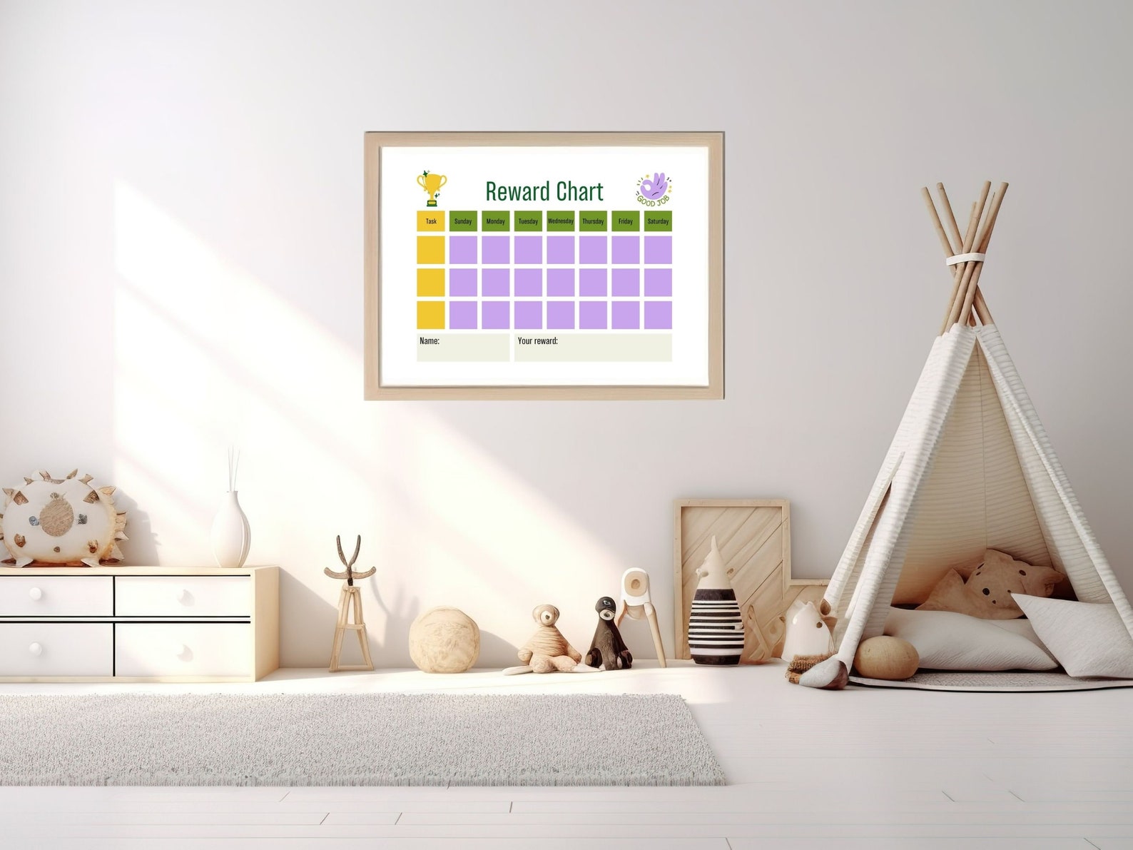 Printable Reward Chart for Boy and Girl 2 in 1, Kids Chore Chart, Kids ...