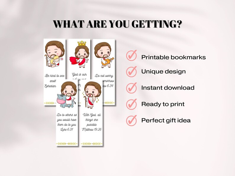 Bookmarks With Bible Verses for Kids, Unique Jesus Bookmarks, Sunday ...