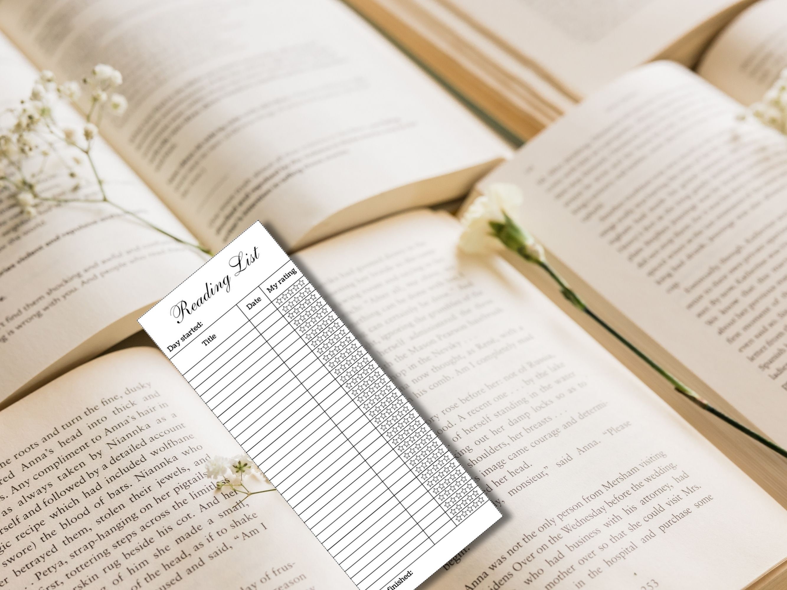 Printable Bookmark PDF, Reading Log Tracker, Reading Journal, Reading ...