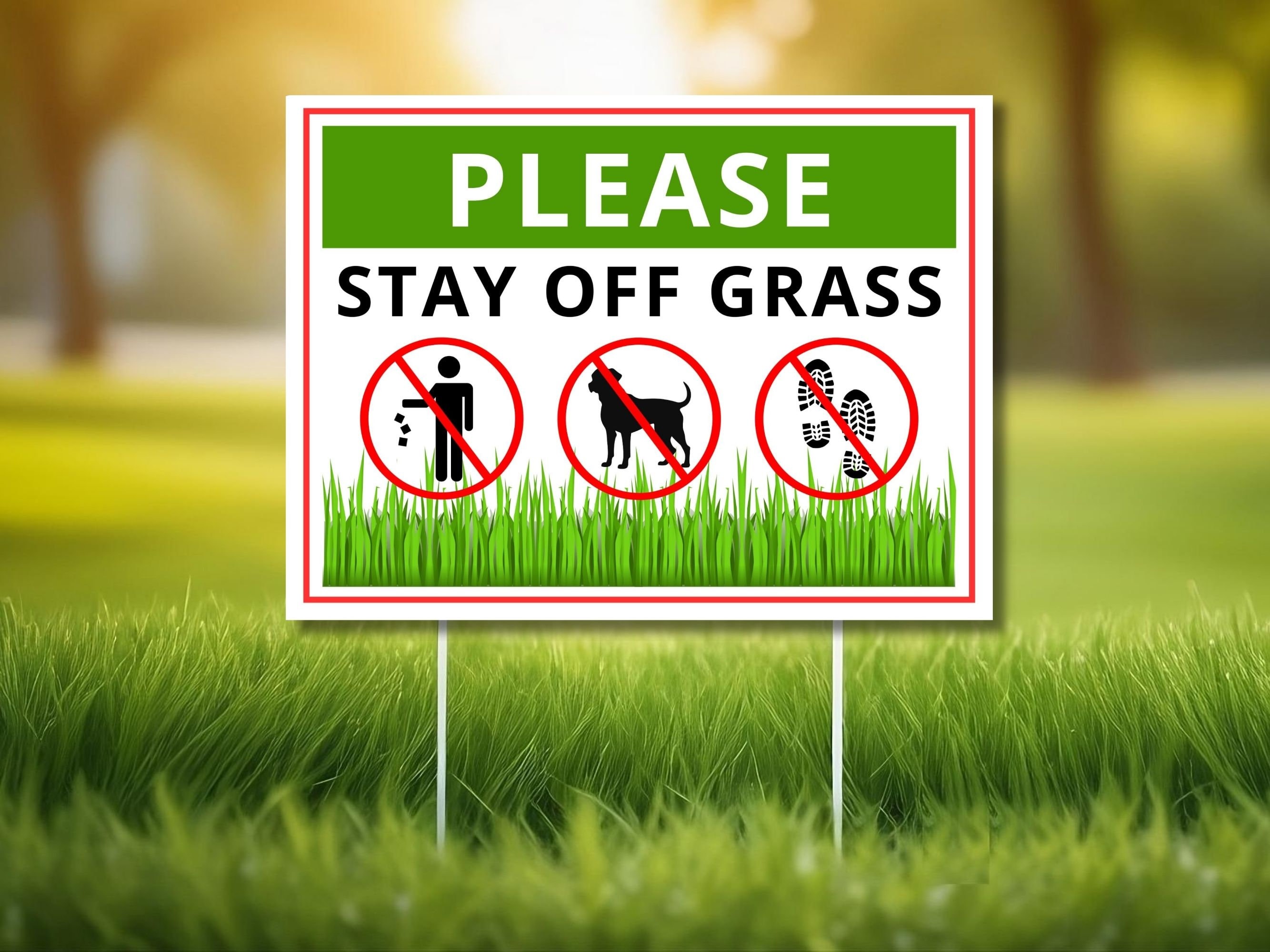 Please Stay off Grass Sign, Printable Lawn Sign, Yard Keep Out Sign ...