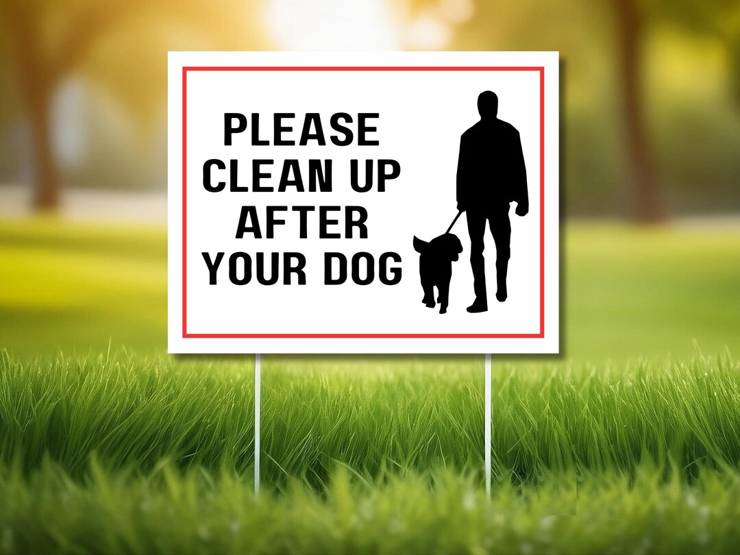 Please Cleanup After Your Dog Sign, Pick up After Your Pet Sign, Printable Pick up Poop Sign ...