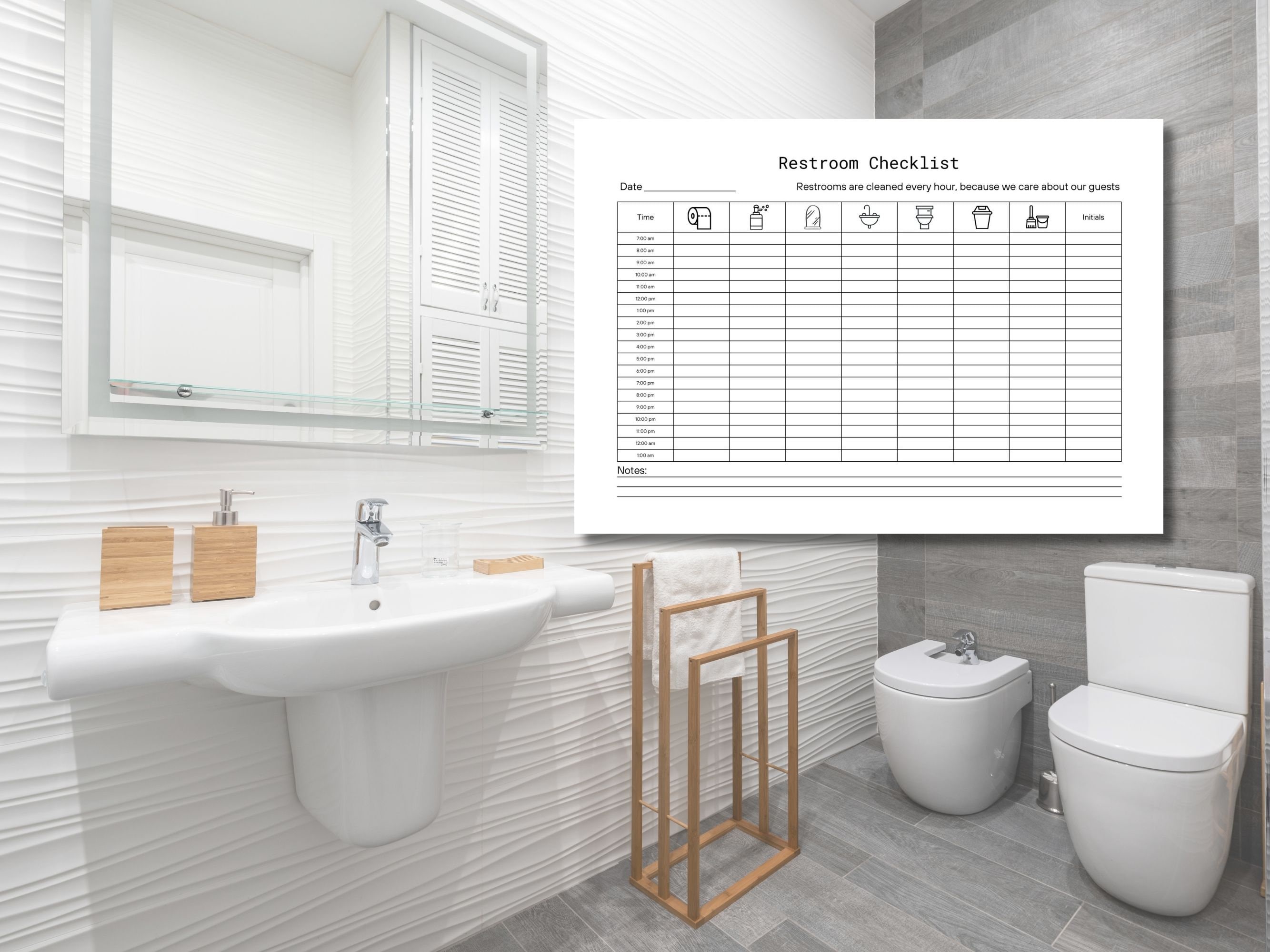 Restroom Checklist. Time Restroom Cleaning Check List PDF, Cleaning Log Digital, Printable ...