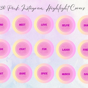Canva Editable- 30 Pink Instagram Highlight Covers