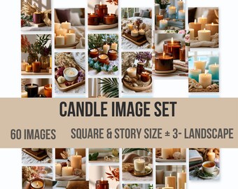 Candle Business / Handmade Candles /  Stock Images Bundle | 60  Unique Images , 3 Sized , Social Media / Website, Blogs