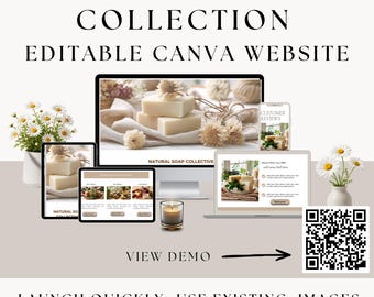 Handmade Natural Soap  Business  Website  / Landing Page - Canva Editable One Page Website -Beginner Friendly /  Market