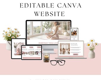 Yoga Business | Practitioner Website  / Landing Page - Canva Editable One Page Website -Beginner Friendly