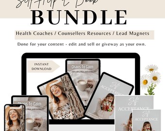 Self-Help Guide Bundle for Coaches | Editable Canva Templates | Wellness & Mindset Resources | Life Coach Client Worksheets | MRR / PLR