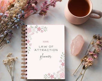 Law of Attraction Printable Downloadable Journal , Manifestation,  Daily prompts , Visualisation,  Download and Print from Home.