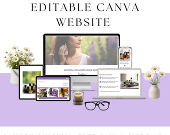 Essential Oils Website / Landing Page - Canva Editable One Page Website -Beginner Friendly