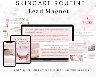 Skincare Lead Magnet Template for Beauty & Wellness Businesses,  PLR,  Content included