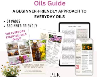 Essential Oil Guide for Beginners eBook plus Bonus Herbs E-Book– Aromatherapy Tips / Editable Resource for Wellness Business.  PLR