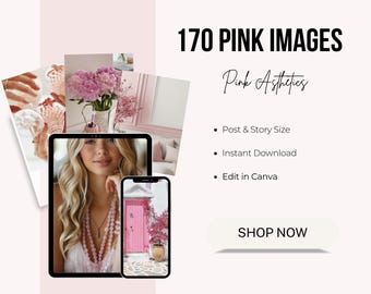 Pink Stock Images Bundle | 170+ Feminine  /wellness / lifestyle images/  direct sellers social media