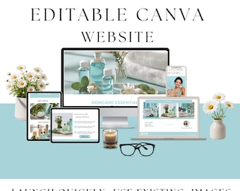 Skincare / Beauty Business  Website  / Landing Page - Canva Editable One Page Website -Beginner Friendly / Direct Selling Brand Page