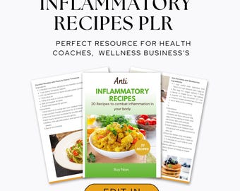 Anti-Inflammatory Recipes PLR eBook | Healthy Meal Guide. Wellness Resources