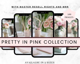 Pink Feminine Floral  Images – 100 AI-Generated Photos, MRR PLR / Stock Pictures/ Blogs / Website