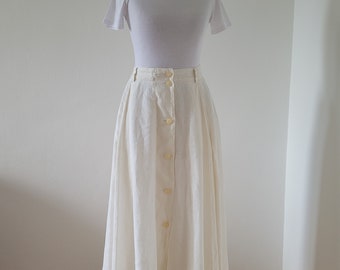 Vintage linen skirt, size S/M, 80's