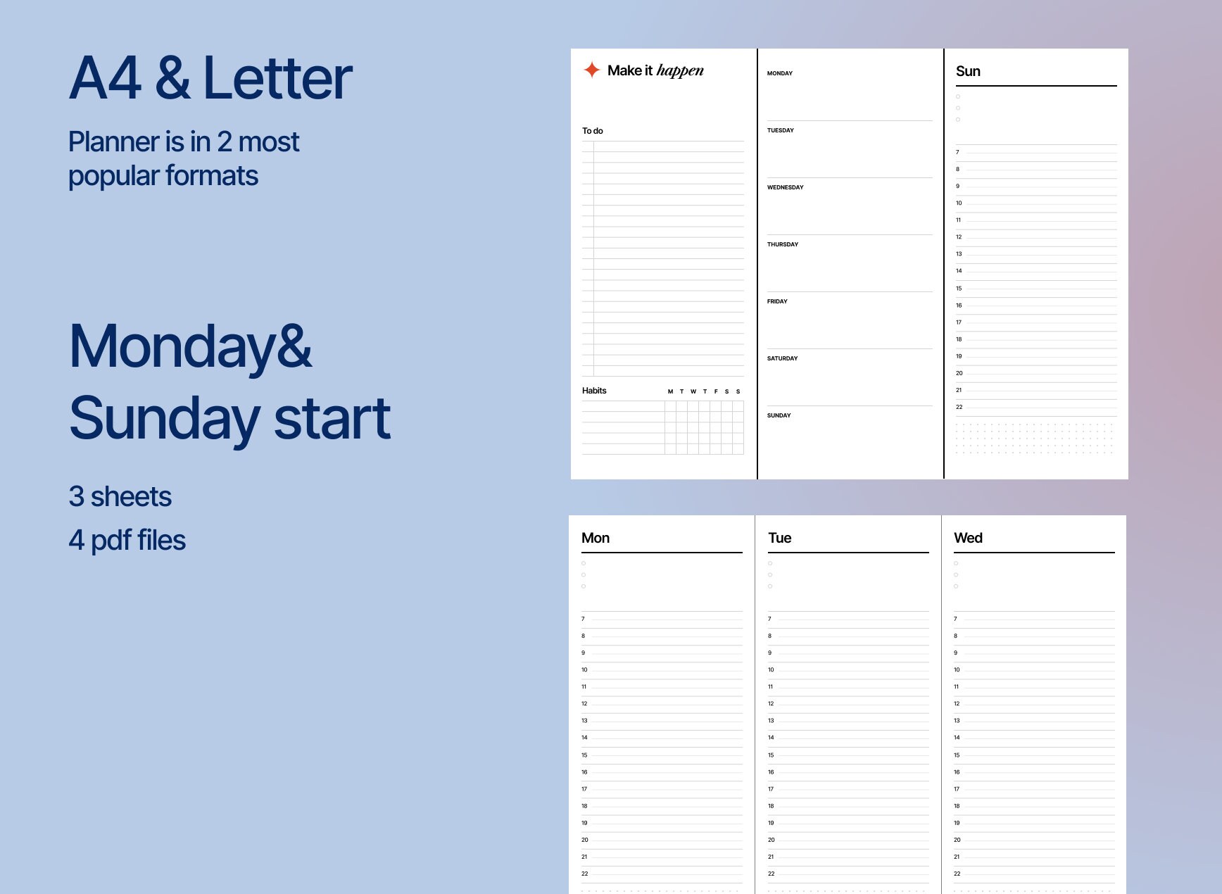 Weekly Planner Printable to Do List Minimal Weekly Schedule - Etsy