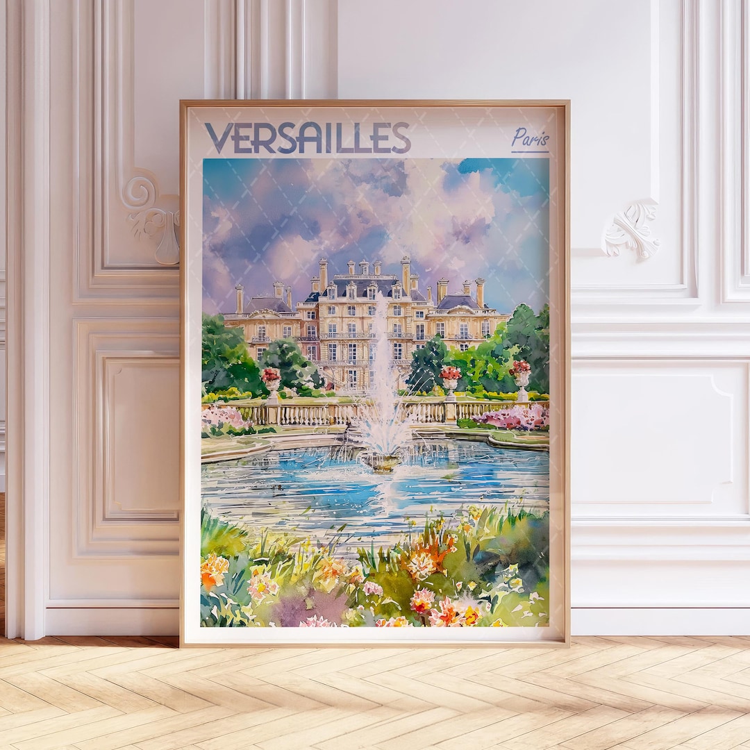 Versailles Watercolor Art Print - Paris Print - France Europe Travel ...