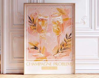 Champagne Problems Song Poster Watercolor Wall Art Subtle Song Print Watercolor Painting Soft Pastel Tones Gift For Music Fans