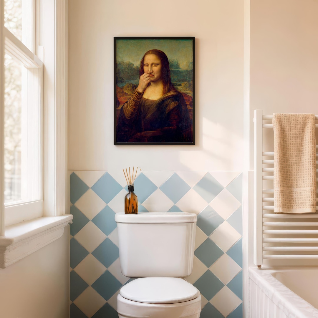 Mona Lisa Bathroom Altered Art, Funny Toilet Humor Wall Decor - Etsy