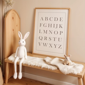 Timeless ABC Print – Gender Neutral Nursery Wall Art, Minimalist Alphabet Poster for Kids, Playroom & Montessori Decor