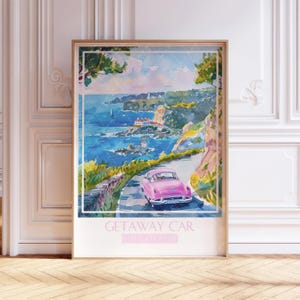 Get Away Car Song Poster Watercolor Wall Art Subtle Song Print Watercolor Painting Soft Pastel Tones Gift For Music Fans