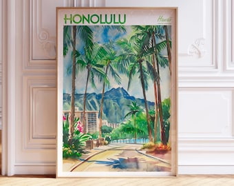 ロイヤル ハワイアン ホテル | 8 x 10 水彩画のプリント