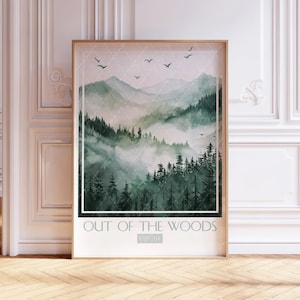Out Of The Woods Song Poster Watercolor Wall Art Subtle Song Print Watercolor Painting Soft Pastel Tones Gift For Music Fans