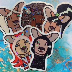 Pack d’autocollants holographiques en vinyle de la collection Spice Girls : Rosita Roo Spice | 5-7 cm x 6-8 cm x 5