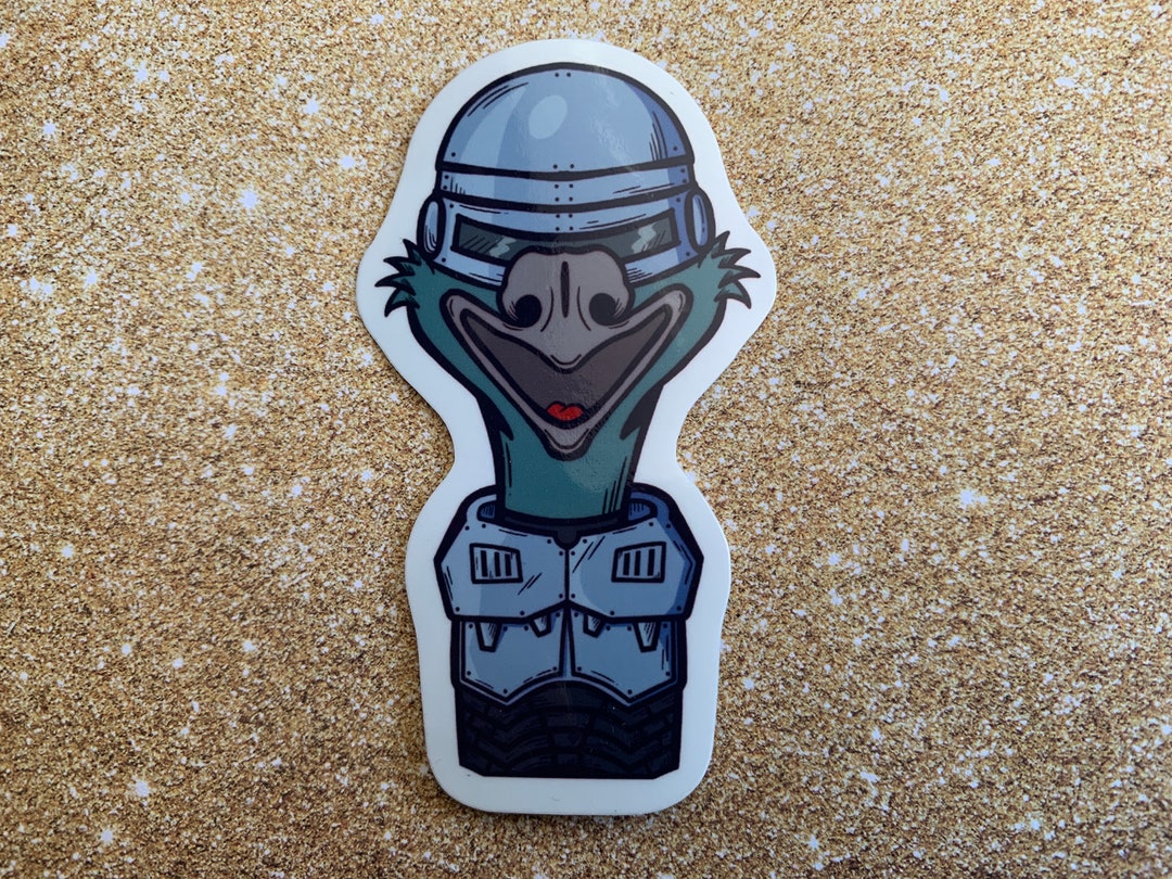 Robocop Quirky Vinyl Sticker: Edgar the robo-cop Emu 5cm X 8.6cm - Etsy