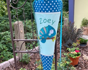 German School Cone | Chameleon | 28inch | Schultüte | Zuckertüte | Einschulung | First day of school | Cone gift bag